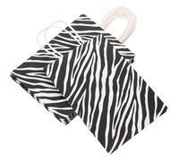 Amosfun 10pcs Zebra Print Paper Gift Bags with Handles Multi-function Foldable Paper Tote Bags for Holiday and Shopping Stylish