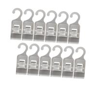 Amosfun 12 Pcs Plastic Hanging Clips with Strong Grip for Bras and Clothes Space-saving Organizer Hangers for Laundry Curtains Towels Travel Bathroom Office Workshop