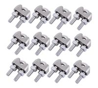 Amosfun 12 Pcs Stainless Steel U Type Wire Rope Clamps with Forged Saddle Corrosion Resistant Cable Clips for Wire Rope Fastening Hardware for Outdoor and Humid Environments