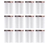 Amosfun 12 Sheets Eyebrow Tattoo Stickers, Hair-Like Brow Transfers for Light or Sparse Brows, Easy to Use Paper Stickers, Time-Saving Makeup Aid for Beginners