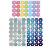 Amosfun 12 Sheets Hole Punch Reinforcement Sticker Labels Tear Resistant Circle Protectors for Loose-Leaf Paper with Galaxy, Celestial, and Iridescent Designs, Office and School Binder