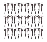 Amosfun 120pcs Plastic Antlers Mini Antler Shaped Twigs Brown Lightweight Easy to Hang Elegant Design Festive Touch for Christmas DIY Holiday Displays