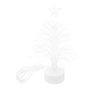 Amosfun 12cm Mini Fibre Christmas Tree, Tabletop Fiber Xmas Tree Lamp with Color Changing Lights, USB Power, Christmas Party Supplies