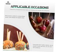 Amosfun 12Pcs Acrylic Apples Lollipop Sticks Silver Decorative Party Dessert Sticks Food-Grade Safe for Banquets Candy Shops and Home Use
