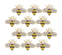Amosfun 12pcs Alloy Bee Nail Decorations Rhinestone Nail Art Accessories DIY Bee Jewelry for Creative ’s Art Supplies