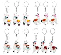 Amosfun 12pcs Alpaca Keychain for Alpaca Theme Party Preferred School Carnival Reward Party Bag present Filler