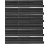Amosfun 12pcs Bass Trap Acoustic Panel Sponge Sound Absorption Noise Cancellation Black Simple Design for Control Rooms Vocal Rooms