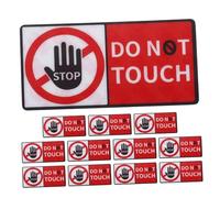 Amosfun 12pcs Do Not Touch Warning Stickers Peel and Stick Decal Safety Labels Adhesive Caution Signs for Glass Walls Cars Laptops Toolbox Machine Warning Labels for Schools Factories Labs
