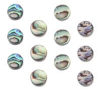 Amosfun 12pcs Fretboard Markers Abalone Inlay Dots 6mm Natural Paua Shell, Easy Install Fingerboard Decoration and Visual Guidance for Bass, Banjo