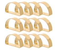 Amosfun 12pcs Gold Semicircle Napkin Rings in Zinc Alloy with Glossy Polished Finish, Space-saving Design for Buffet and Kitchen Use, Elegant and Modern Dinner Party Serviette Holders