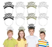 Amosfun 12Pcs Happy New Year Headband Tiara for Women Man New Years Eve Party Supplies New Years