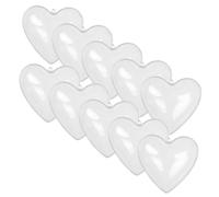 Amosfun 12Pcs Heart-Shaped Plastic Boxes Christmas Tree Hanging Ornaments 6Cm Small Decorative Hollow Balls for Holiday Party Decorations