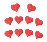 Amosfun 12pcs LED Light Up Red Heart Brooch Pins Flashing Light Brooch Pins Wedding Birthday Party Valentines Day Party Favors Gifts