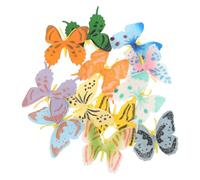 Amosfun 12pcs Lifelike Butterfly Action Figures Set for Science Experiment Kits Plastic Colorful Butterfly Models Versatile Decor and Creative Play for Science Projects