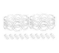 Amosfun 12pcs Metal Napkin Rings Beaded Napkin Rings for Wedding Parties Festivals Dinner Table Setting Decoration for Folding Arrangement