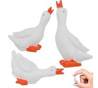 Amosfun 12pcs Mini Goose Figurines, Resin Goose Statue Micro Landscape Ornaments Fairy Garden Animal Sculptures Accessories Desktop Goose Decoration