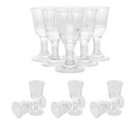 Amosfun 12pcs Mini Stemmed Whiskey Cups Thick Base Glass Goblets for Spirits Beer Juice Vintage Small Wine Shooters for Party Home Bar Gatherings