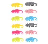 Amosfun 12Pcs Reusable Silicone Chameleon Wine Glass Tags Drink Markers Heat Resistant Fade for Party Bar Dining Table Decoration Gift Random Color