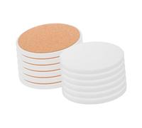 Amosfun 12pcs Round White Ceramic Coasters Blank for Sublimation Crafts DIY Painting Heat Transfer Absorbent Nonslip Surface Protective Tiles for Creative Craft Projects