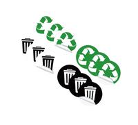Amosfun 12pcs Self-Adhesive Trash Recycling Sticker Set for Bins, Sturdy Recycle Label Decals for Indoor and Outdoor Use, 6pcs Per Set, Suitable for Kitchen and Wheelie Bin Organization