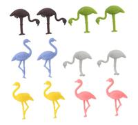Amosfun 12pcs Silicone Animal Wine Glass Charms Reusable Drink Identifiers for Weddings Beach Parties Holiday Cocktails Tropical Flamingo Design and Easy to Clean