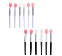 Amosfun 12pcs Silicone Lipstick Brush Set with Lip Mask Applicators, Small Cosmetic Makeup Brushes in Mixed Colors for Travel and Precise Lip Care Random Color