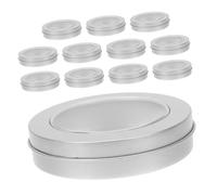 Amosfun 12pcs Silver Round Tinplate Cookie Tins with Window Lid Height Empty Storage Containers for Christmas Candy Biscuits Cake and Jewelry Organization