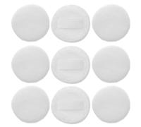 Amosfun 12pcs Velvet Cotton Powder Applicators with Satin Ribbon, Small Rounded White Makeup Pads for Loose and Pressed Powder, Soft Cosmetic Accessory for Women’s Face Makeup