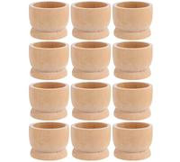Amosfun 12PCS Wooden Egg Cup Holders Stands DIY Blank Unfinished Wooden Egg Stands Holders 1.65"x1.26"