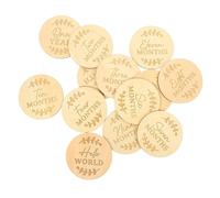 Amosfun 13pcs Wood Monthly Growth Markers Wooden Monthly Cards Wood Discs for Newborn Development Cards Boy Newborn Boy Girl Marker Chips Shower Toys
