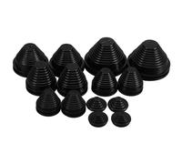 Amosfun 14 Pcs Tower-shaped Rubber Grommet Kit for Cable Protection Cord Hole Covers with Sleeve Design Easy Installation Wear-resistant Wire Gasket Assortment