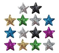 Amosfun 14pcs 7.5cm Sequin Star Embroidery Appliques DIY Clothes Decorative Patches Garment Repair Stickers for Hats Jackets and Jeans