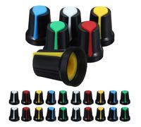 Amosfun 150pcs 6mm Potentiometer Rotary Knobs Set with Red Yellow White Green Blue Caps, Plastic Mixer Control Knob Replacement for Audio Mixers, Dj Consoles, Guitar Volume and Tone