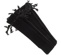 Amosfun 15pcs Drawstring Pen Bags Set with Thickened Velvet Lining Anti-scratch Fountain Pen Holders in Black Portable Dust-resistant for Travel and Office Use