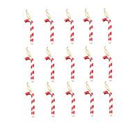 Amosfun 15pcs Mini Christmas Candy Cane Ornaments Christmas Tree Hanging Decorations Baubles Xmas Holiday Party Supplies
