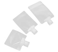 Amosfun 15pcs Travel Refillable Lotion Squeeze Pouch Set with Flip Cap, 50ml 100ml 30ml Makeup and Shampoo Squeeze Bags for Portable Toiletries and Cosmetic Storage