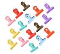 Amosfun 16 Pcs Candy Color Metal Dovetail Clips for Document Sorting, Receipt and Food Bag Sealing, Mini Metal Paper Clamps for Students and Office Organization Random Style