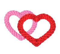 Amosfun 1pair Creative Heart Shaped Squeaky Dog Chew Toy Interactive Pet Supply for Teething Puppies Funny Bite-resistant Design Engaging Sound for Endless Play Random Color