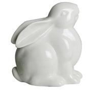Amosfun 1pc Ceramic Rabbit Figurine, Easter Bunny Statue, Porcelain Rabbit Ornament for Coffee Table, Bookshelf Modern Decoration (13x12x6 cm)