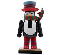 Amosfun 1pc Christmas Penguin Ornaments Chef Nutcracker Gingerbread Nutcracker Figure Christmas Table Sign Xmas Collectible Xmas Indoor Animal Resin