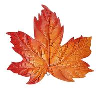 Amosfun 1pc Large Metal Fall Leaves for Wall Hanging, 22x24cm Metal Wall Art, Artificial Large Maple Leaf for Indoor Outdoor Decoration, Autumn, Thanksgiving, Harvest Supplies