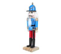 Amosfun 1pc Nutcracker Doll Nut Gatherer Roller Banner Gonks Figurine Tin Xmas Decor Puppet Ornament Nut Cracker Door Kit Gingerbread Decorations Walnut Soldier Wood Blue