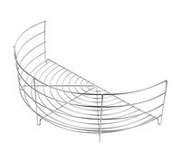 Amosfun 1pc Stainless Steel Semicircular Frying Pan Shelf Heat Resistant Oil Drain Rack for Easy Frying and Steaming Design Reusable Cooking Essential