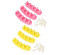 Amosfun 2 Boxes False Nail Tip Stand Nail Art Display Shelf Plastic Manicure Frame for Professional Home Use with Pink and Yellow Colors