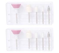 Amosfun 2 Boxes Nail Polishing Head Nail Grinding Head Kit Plastic White Professional Use Manicure Polishing Machine Suitable for Professional Manicurist and Beginner