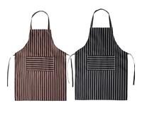 Amosfun 2 Pack Waterproof Kitchen Apron Oilproof Apron for Men and Women Stripe Cooking for Home Kitchen Baking and Bbq Adjustable Bib Style Black White