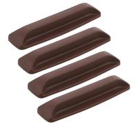Amosfun 2 Pairs Self-Adhesive Cabinet Handles 4 Inch Deep Brown No-Drill Stick-on Pulls for Sliding Doors, Freezer, Window, and Closet - Heavy-Duty Plastic Adhesive Handles for Easy