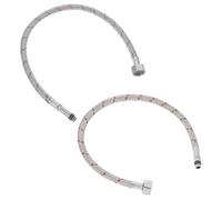 Amosfun 2 Pcs Stainless Steel Braided Sink Supply Line with Double Seal Flexible Kitchen Faucet Connector for Water Extension Bendable and Hose for Bathroom and Kitchen