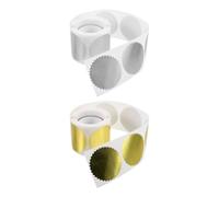 Amosfun 2 Rolls Embossed Seals Certificate Seals 50mm Gear Design Self-Adhesive Paper Stickers Easy to Use Versatile Application for Document Management and Office Use on Paper and Metal