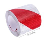 Amosfun 2 Rolls Reflective Safety Tape Red White Twill Warning Strip with Strong Adhesive Weatherproof High Visibility Night Conspicuity Sticker for Vehicles Road Markings Transport and